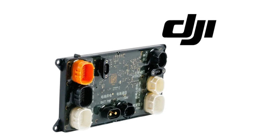 DJI Agras T50 power module PCB with orange switch and white connectors