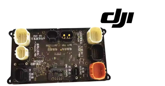 DJI Agras T50 power module PCB with orange port and four white connectors