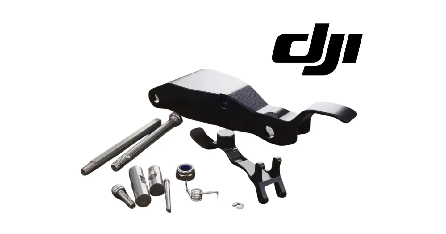DJI Agras arm buckle module kit with bracket, arm lever, pins, and screws