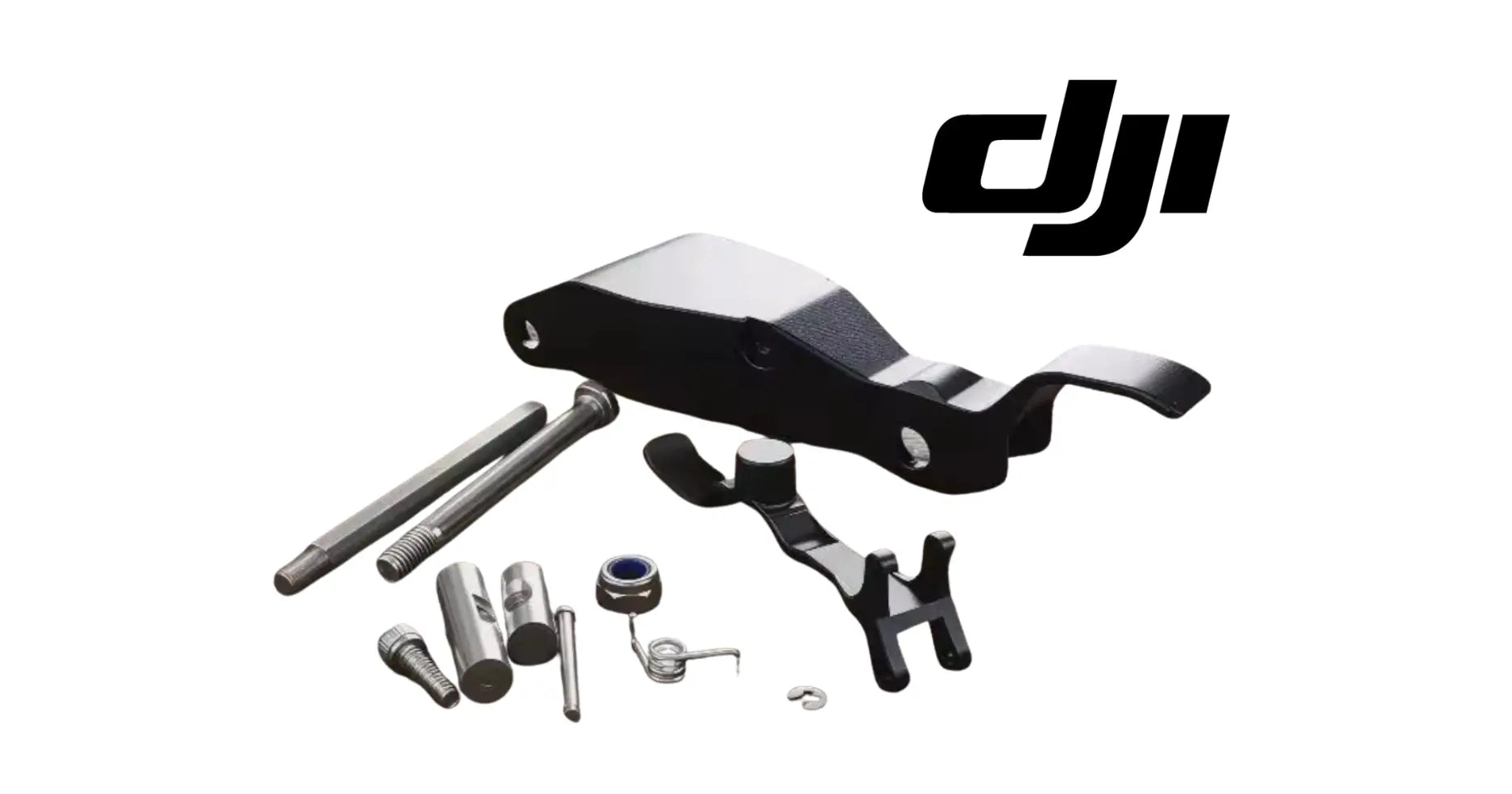 DJI Agras arm buckle module kit with bracket, arm lever, pins, and screws