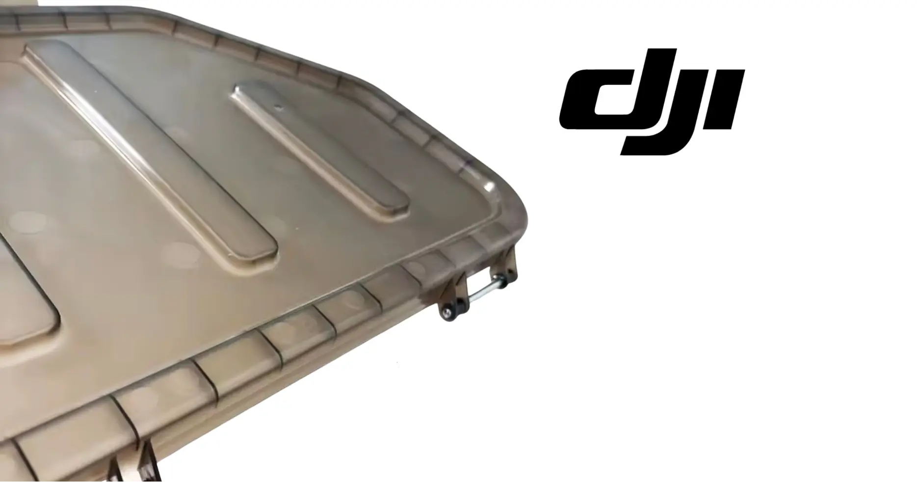 DJI Agras T50 spread tank cover, tan lid with long access slots