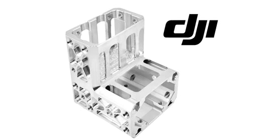 DJI Agras T50 middle frame insert, silver metal frame with rectangular cutouts
