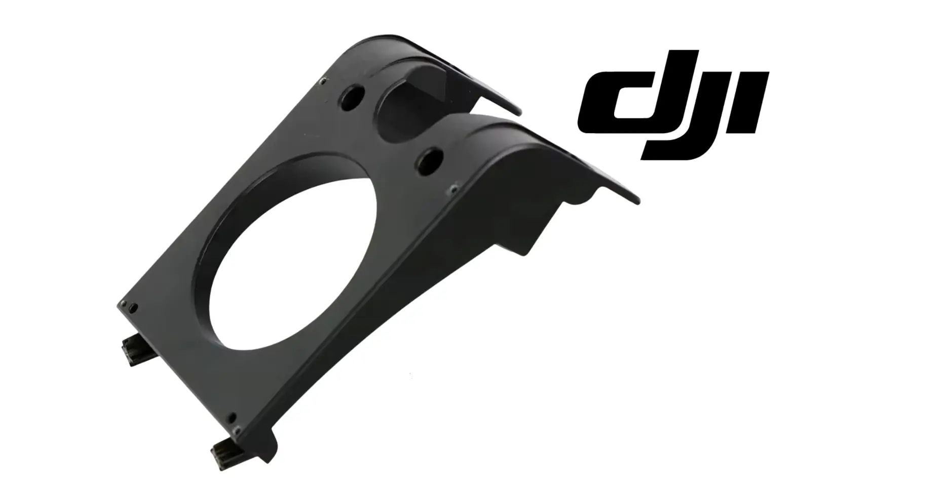 DJI T50 forward radar bracket, black plastic mounting frame with oval opening
