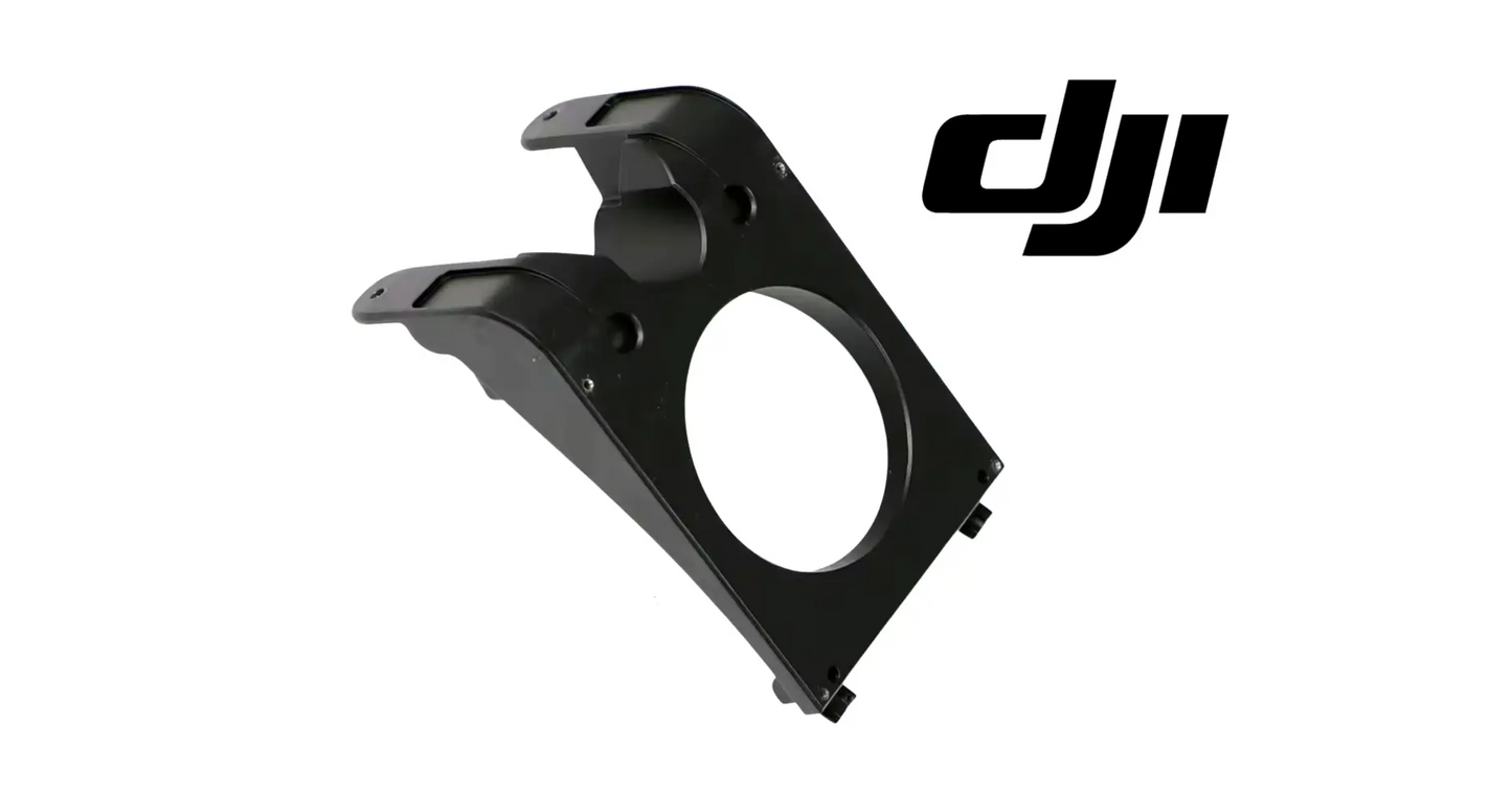 DJI T50 forward radar bracket, black plastic housing with side tabs and oval cutout