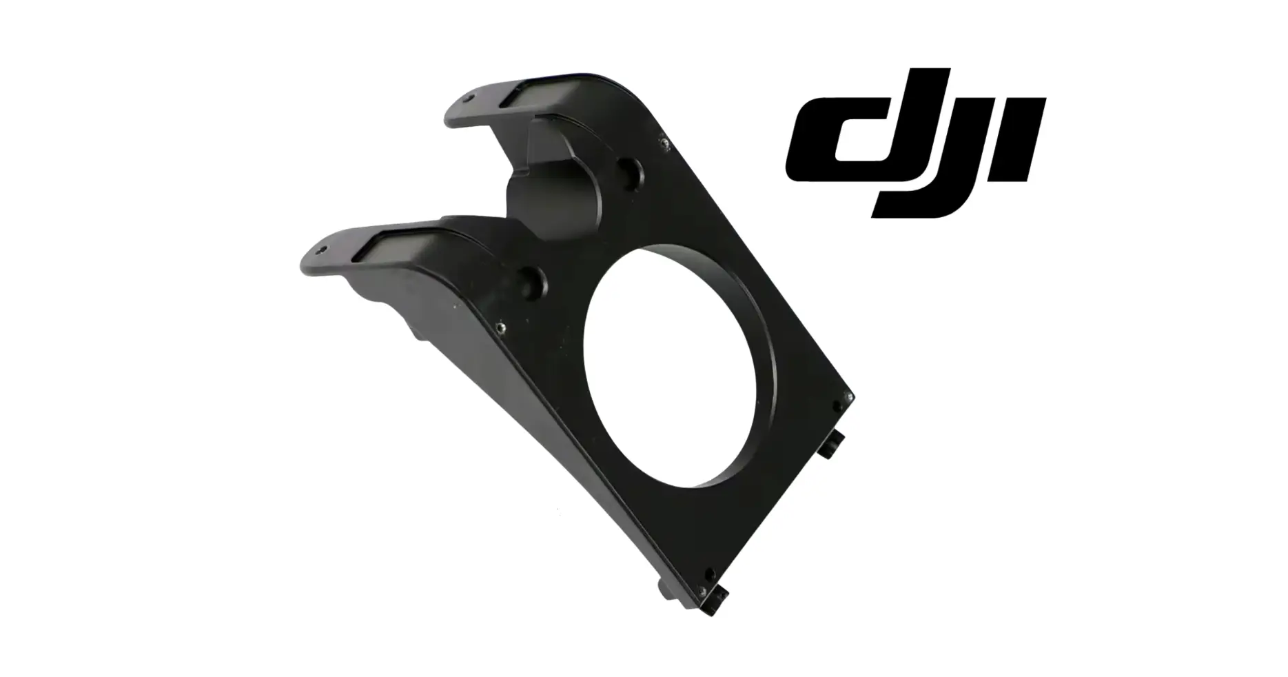 DJI T50 forward radar bracket, black plastic housing with side tabs and oval cutout
