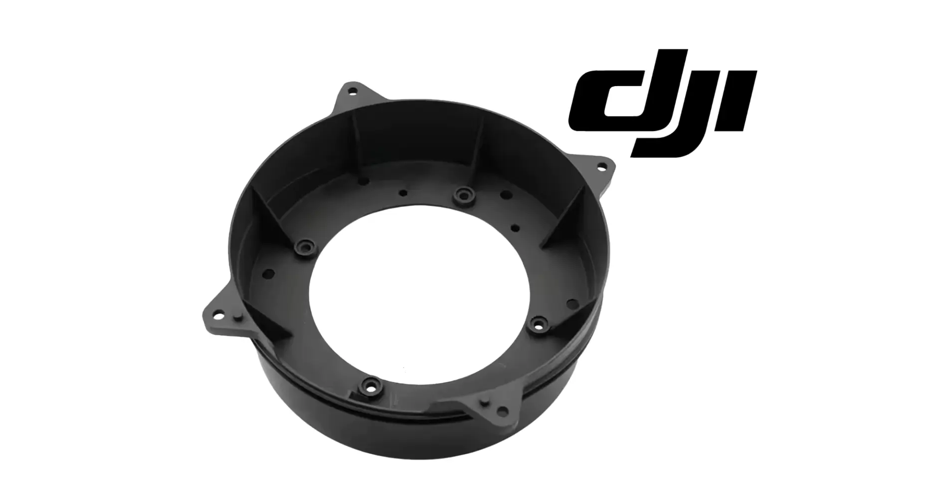 DJI Agras forward radar base, black circular mounting ring with bolt holes