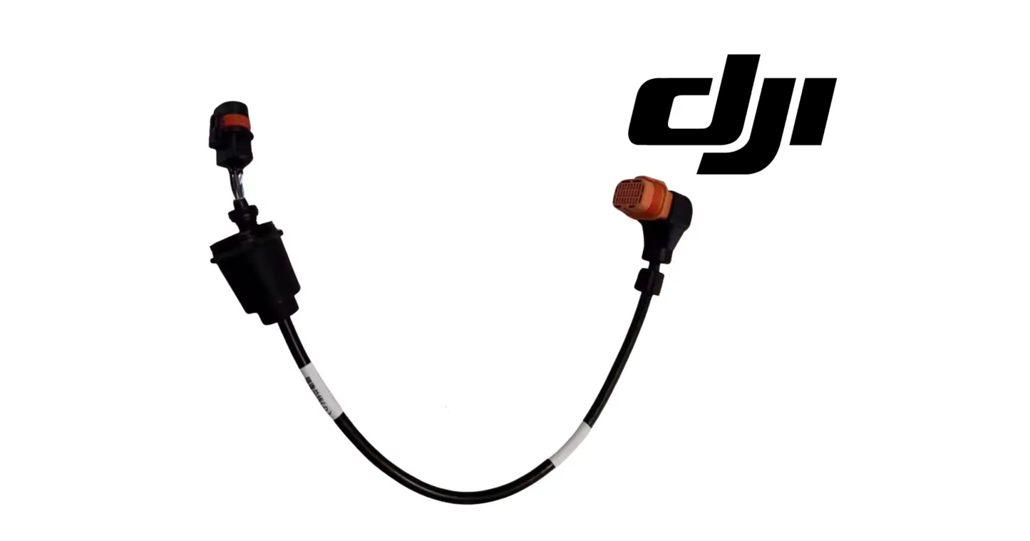 DJI Agras T50 signal cable with two orange-tipped ends and black inline modules