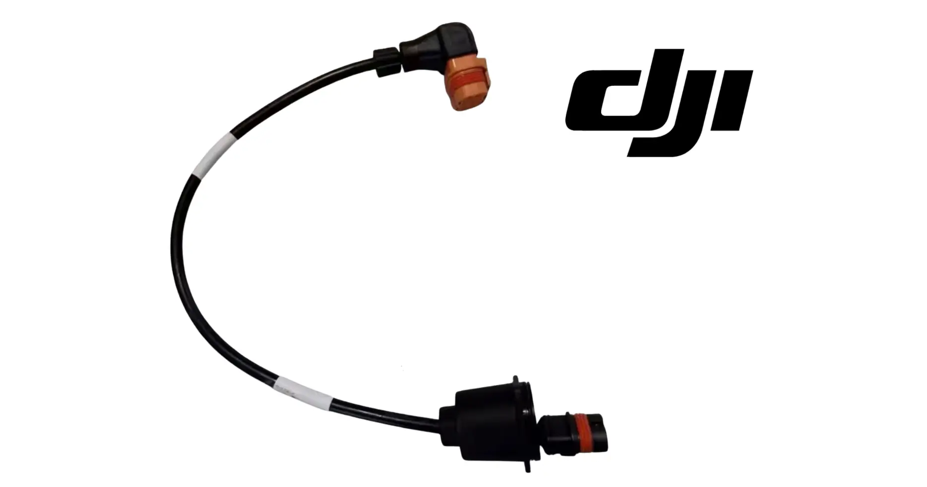 DJI Agras T50 signal cable with curved black housing and orange contact tips