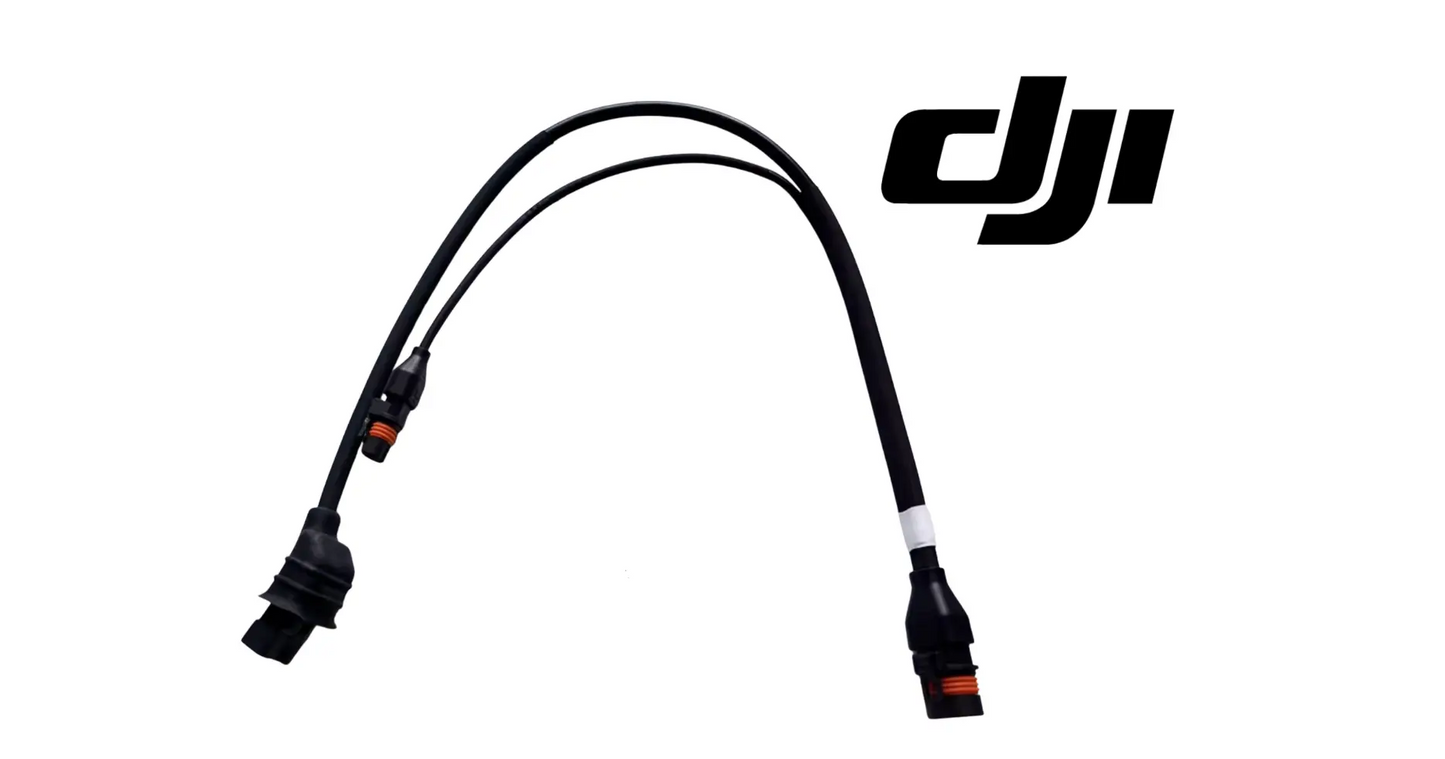 DJI Agras adapter signal cable with Y-split and two connectors, black and orange