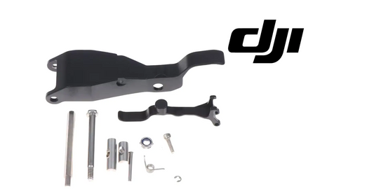 DJI OEM locking piece handle set with bracket, screws, and metal pins, black