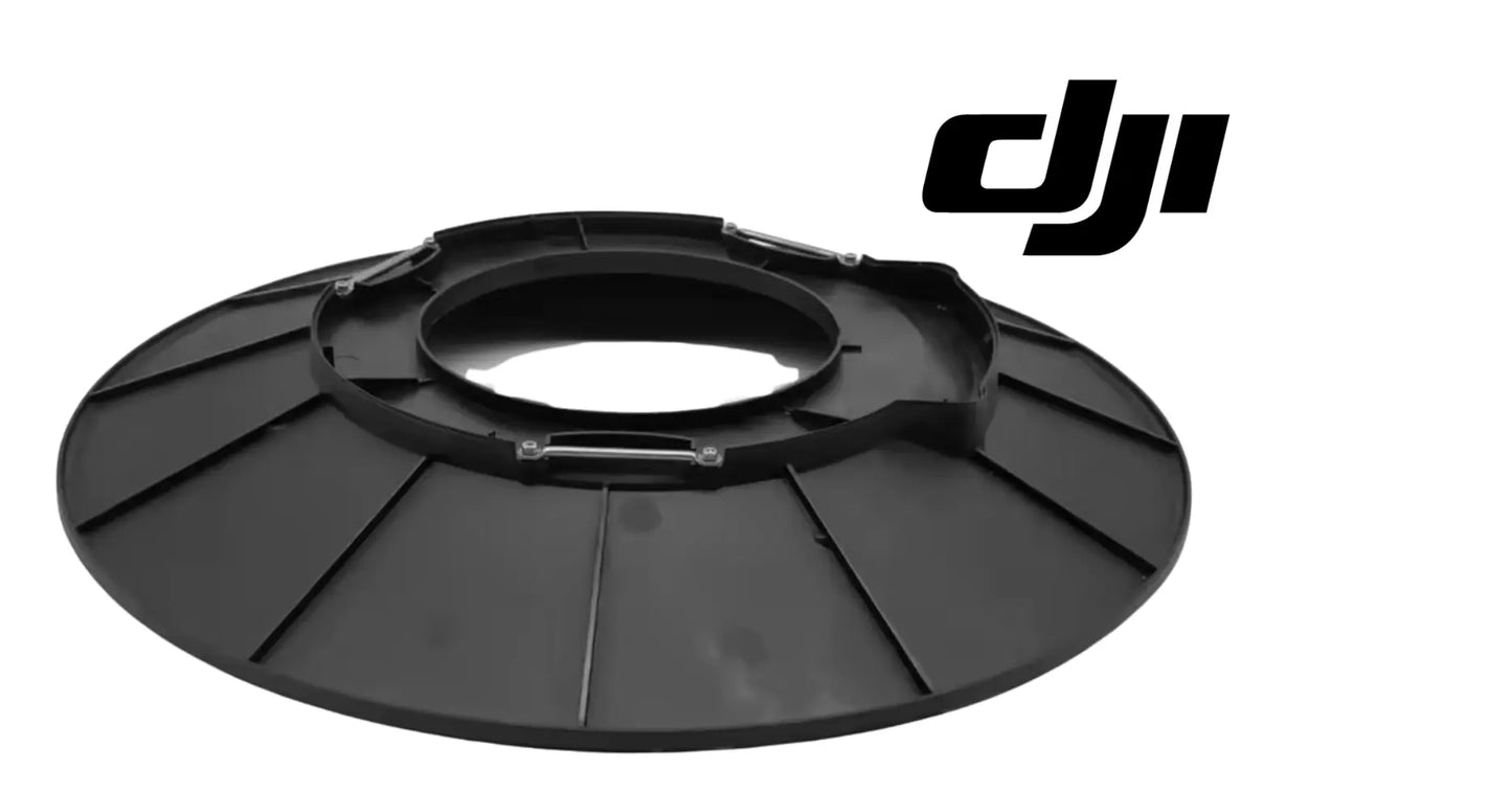 DJI Agras T50 spreading system baffle, black circular plastic guard with metal clips