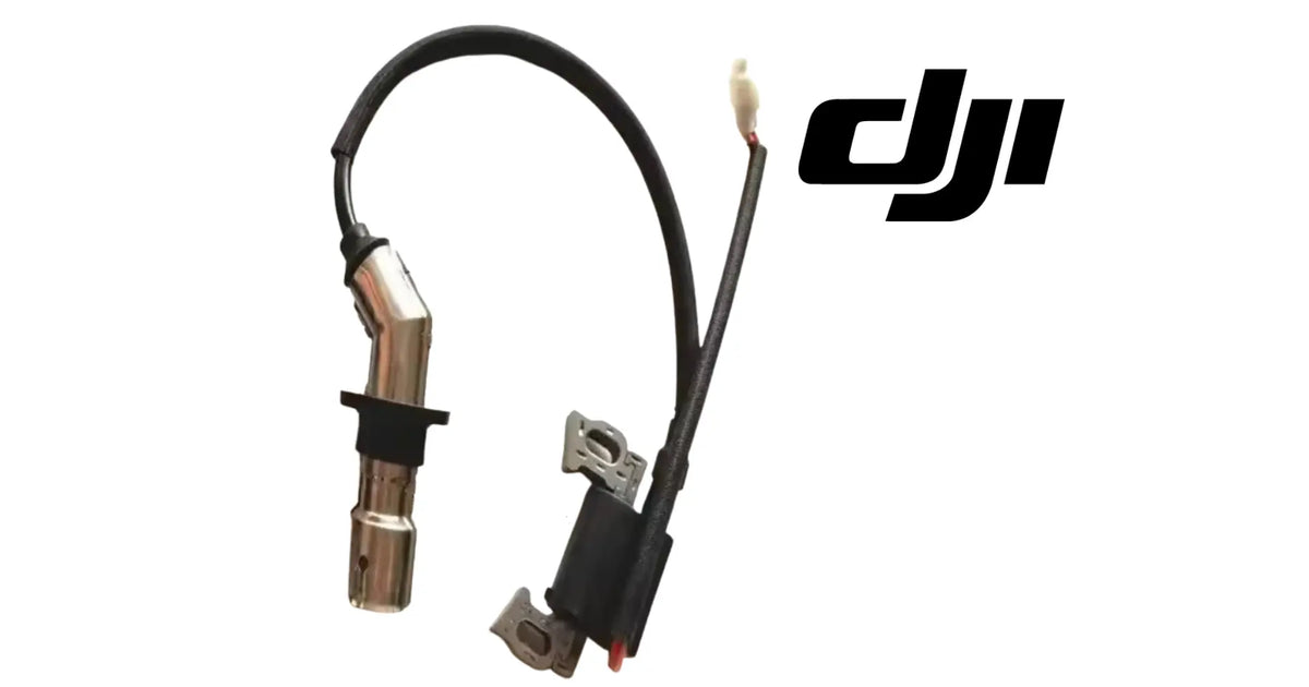 DJI starter motor relay with wiring harness and connector, black cable and metal terminals