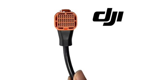 DJI Agras rear adaptive cable with orange multi-pin connector and black housing