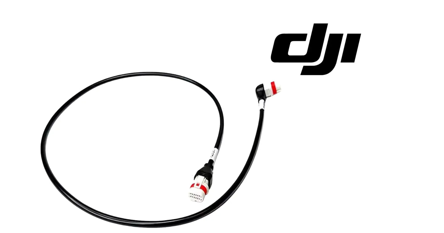 DJI Agras T50 power cable with black wire and angled white/red connector ends