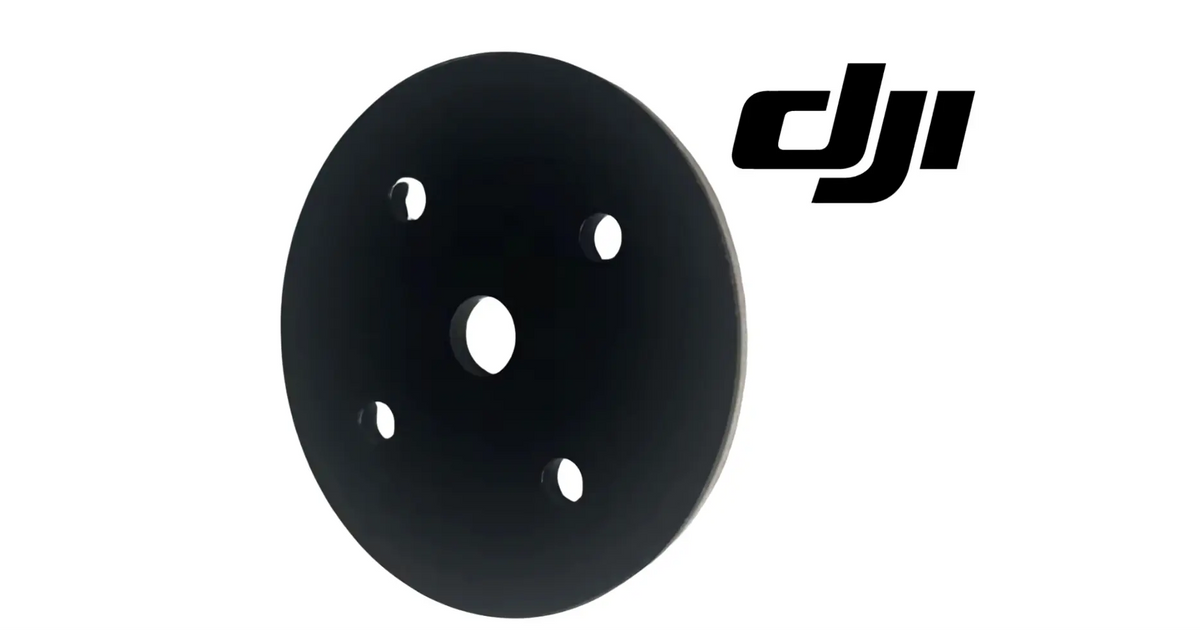 DJI Agras T50 spinner disk gasket, black circular disk with five small bolt holes