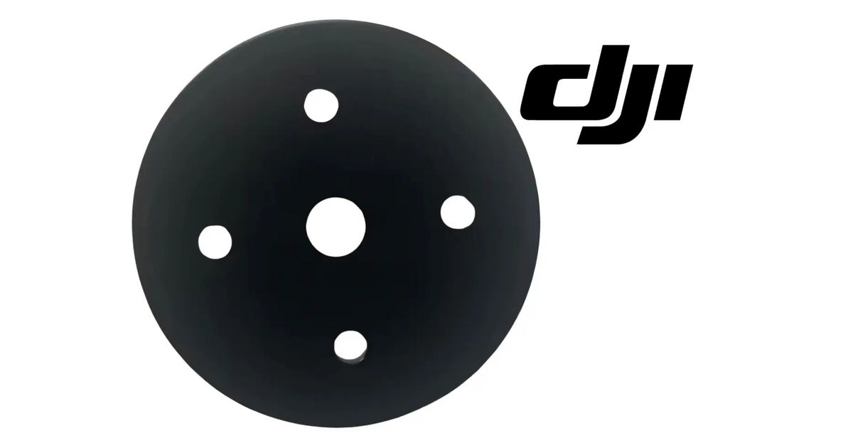 DJI Agras T50 spinner disk gasket, black circular disk with one large center hole and four small