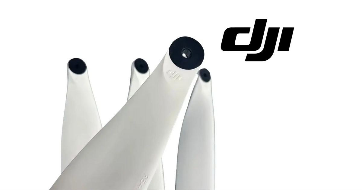 DJI Agras T20P propellers, close-up of white blades and black mounting hubs