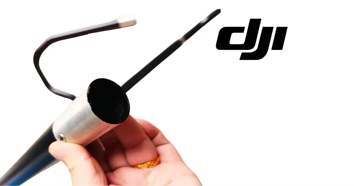DJI Agras T20P landing gear support bar with cylindrical end fitting and attached wire