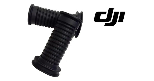 DJI arm ESC cable rubber sleeve with connector, black ribbed sleeve and mounting base
