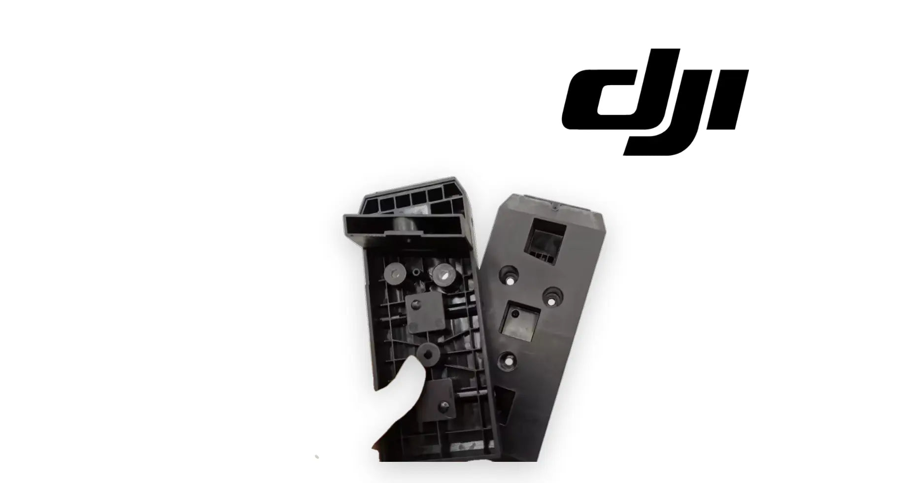 DJI Agras T50 battery supporting piece kit: two black plastic brackets, mounting holes
