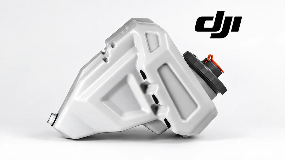 DJI Agras T70P OEM water tank, white plastic reservoir with mounting bracket