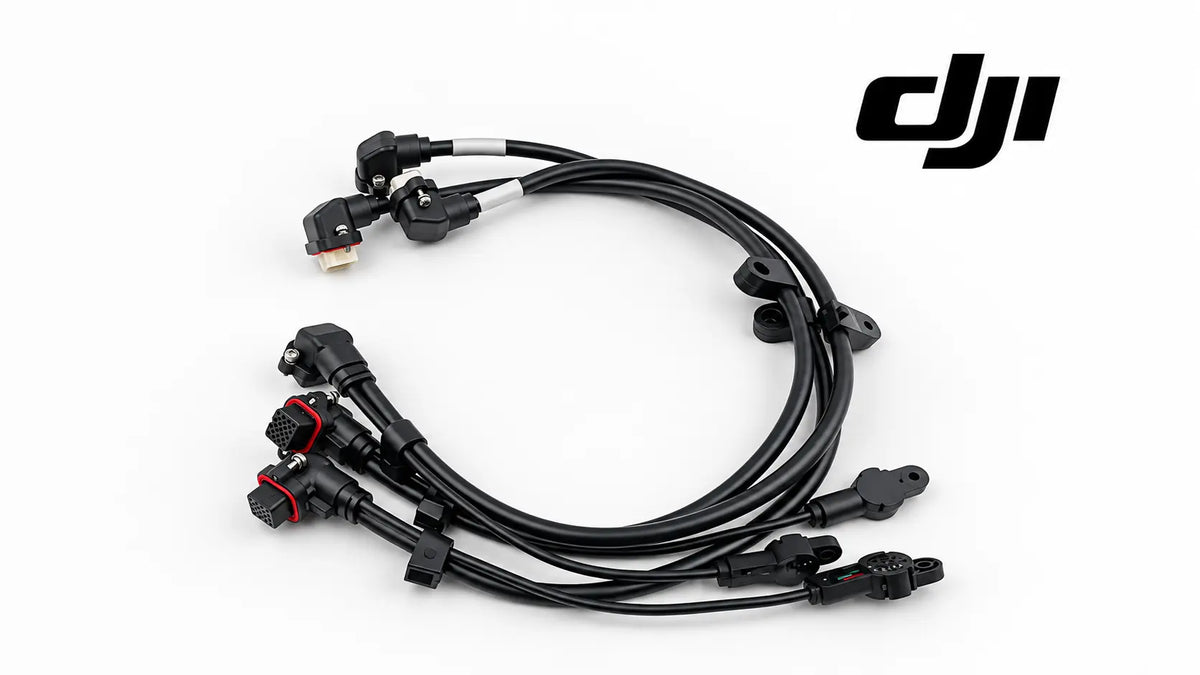 DJI Agras T70P auger sensor cable harness with connectors and black sensor module