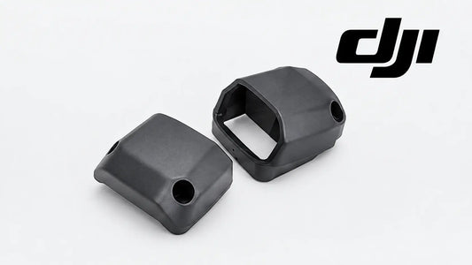 DJI motor protection shell, two dark gray covers—one with round vent hole