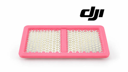 Pink air filter cartridge with dual pleated filter elements
