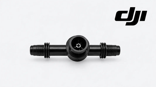 DJI OEM water pipe T-tee connector with threaded ends, black