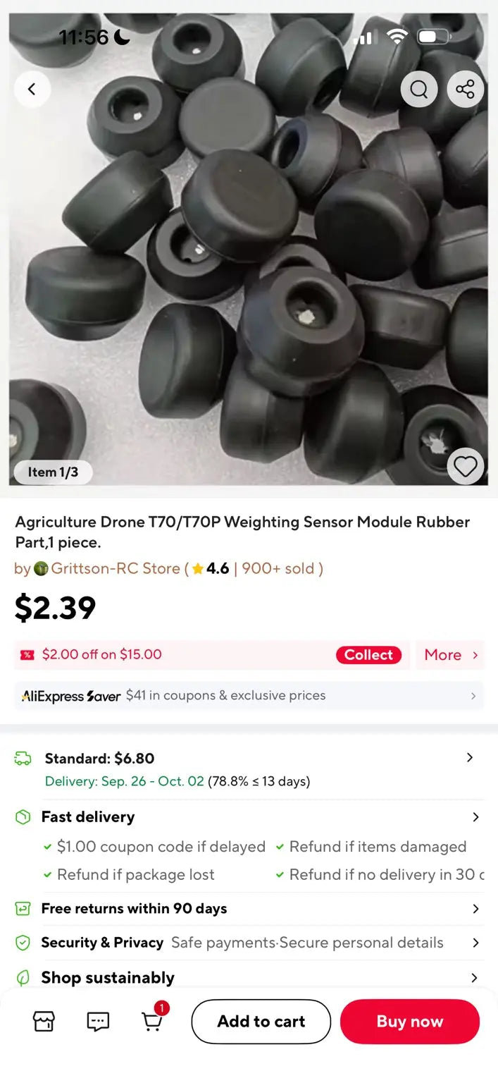 DJI Agras T70P Weighing Sensor Module Rubber Pad supplier reference image