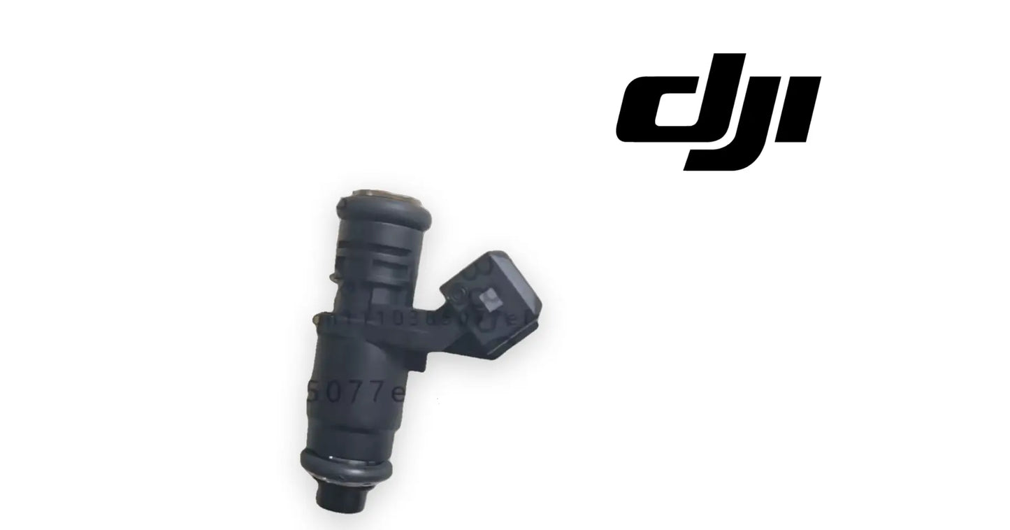 Black EFI fuel injector nozzle with side electrical plug and short outlet