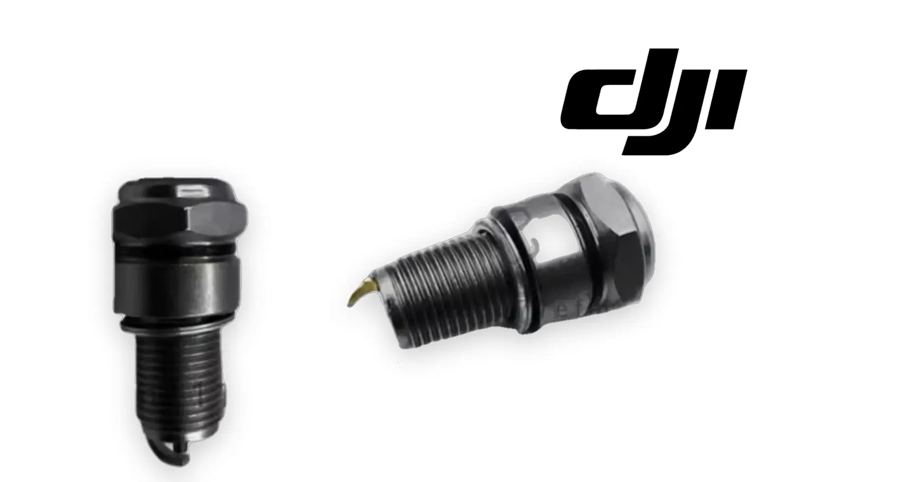 Spark plug with black ceramic insulator and electrode, DJI