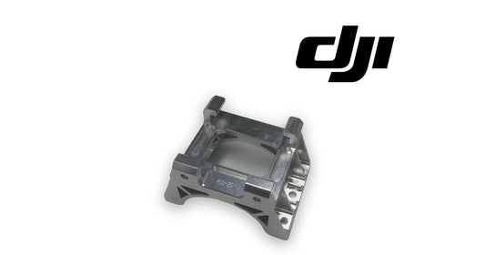 DJI T40 propulsion motor mount base with bracket and mounting hardware, gray metal